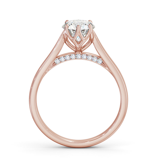 Round Diamond Engagement Ring 9K Rose Gold Solitaire - Lelia ENRD116_RG_UP