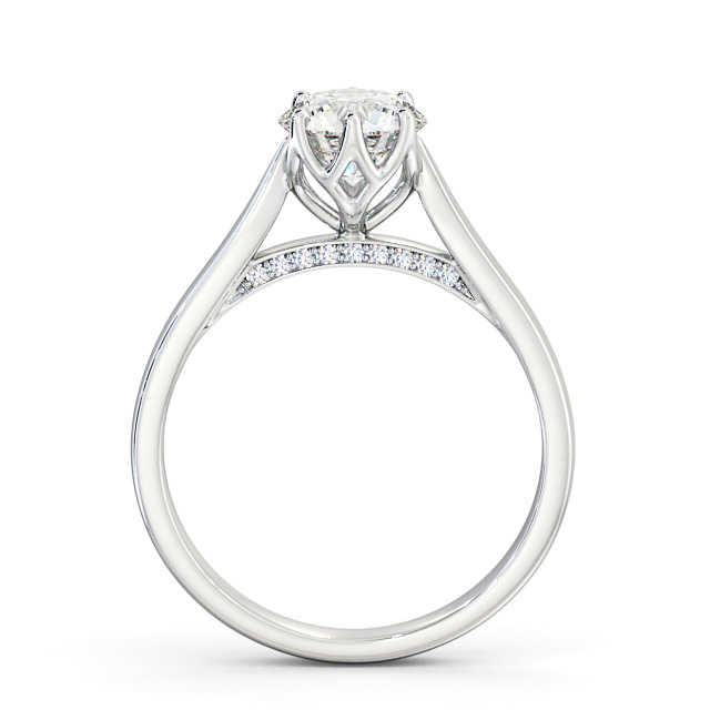 Round Diamond Engagement Ring 9K White Gold Solitaire - Lelia ENRD116_WG_UP