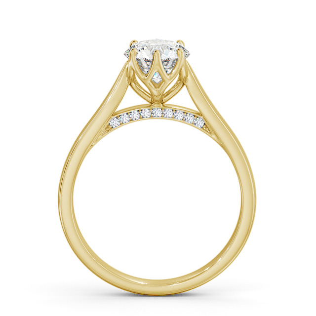Round Diamond Engagement Ring 18K Yellow Gold Solitaire - Lelia ENRD116_YG_UP