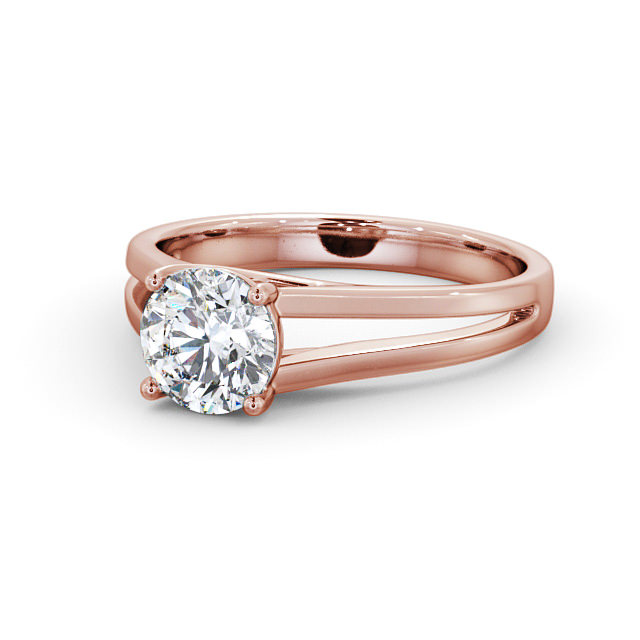 Round Diamond Engagement Ring 9K Rose Gold Solitaire - Kella ENRD117_RG_FLAT