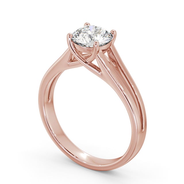 Round Diamond Engagement Ring 9K Rose Gold Solitaire - Kella ENRD117_RG_SIDE