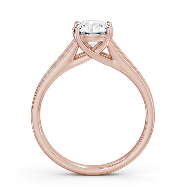 Round Diamond Engagement Ring 9K Rose Gold Solitaire - Kella ENRD117_RG_UP