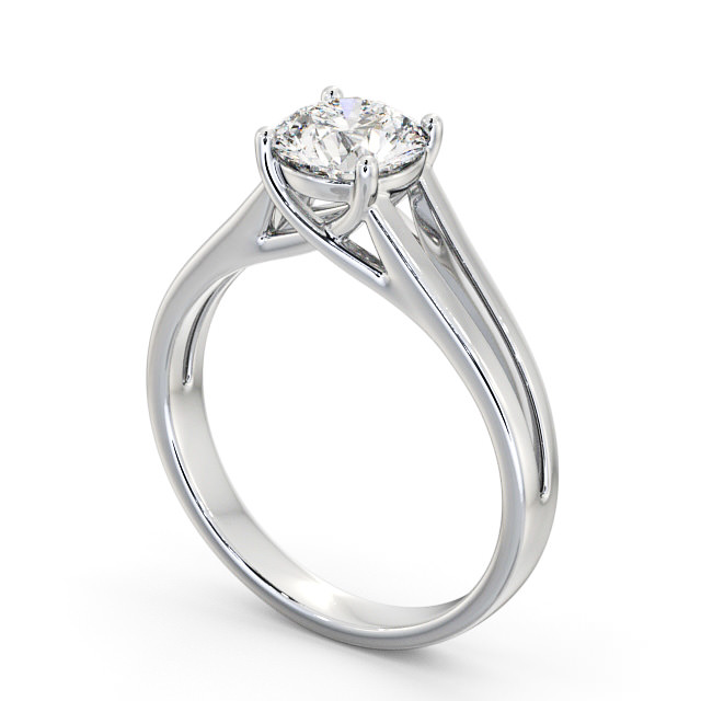 Round Diamond Engagement Ring 18K White Gold Solitaire - Kella ENRD117_WG_SIDE