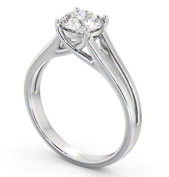 Round Diamond Split Band Engagement Ring 18K White Gold Solitaire ENRD117_WG_THUMB1