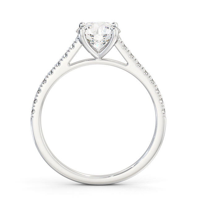 Round Diamond Engagement Ring Palladium Solitaire With Side Stones - Camber ENRD118_WG_UP