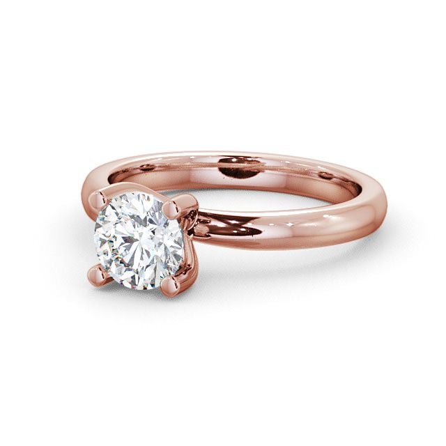 Round Diamond Engagement Ring 9K Rose Gold Solitaire - Balvenie ENRD11_RG_FLAT