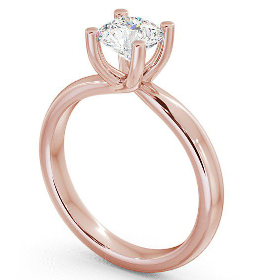 Round Diamond Slender Engagement Ring 18K Rose Gold Solitaire ENRD11_RG_THUMB1 