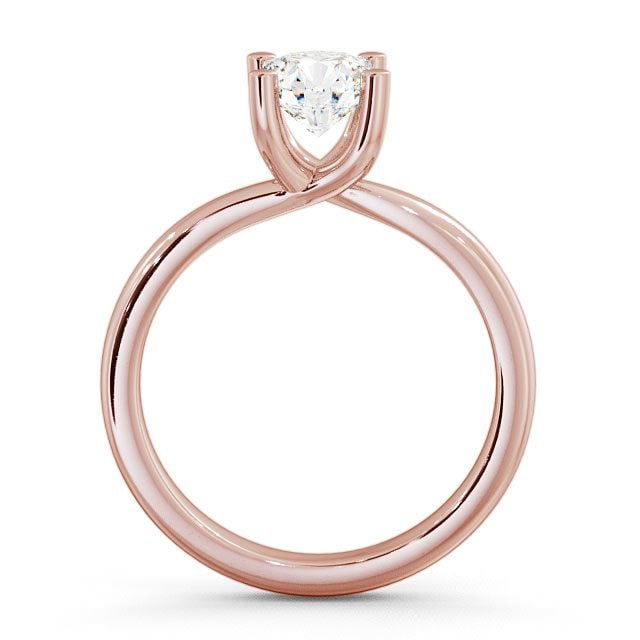 Round Diamond Engagement Ring 9K Rose Gold Solitaire - Balvenie ENRD11_RG_UP