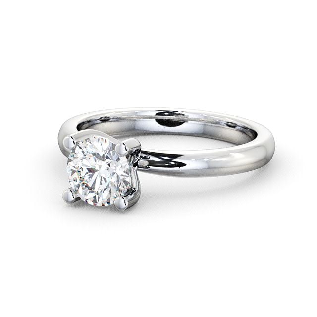 Round Diamond Engagement Ring 18K White Gold Solitaire - Balvenie ENRD11_WG_FLAT