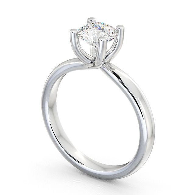 Round Diamond Engagement Ring 18K White Gold Solitaire - Balvenie ENRD11_WG_SIDE