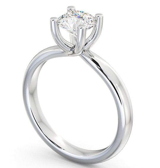 Round Diamond Slender Engagement Ring Platinum Solitaire ENRD11_WG_THUMB1 