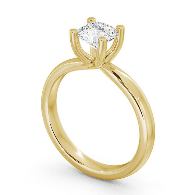 Round Diamond Engagement Ring 9K Yellow Gold Solitaire - Balvenie ENRD11_YG_SIDE