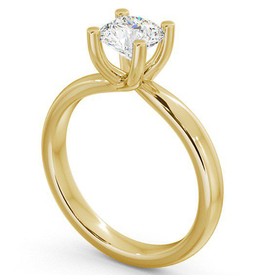 Round Diamond Slender Engagement Ring 18K Yellow Gold Solitaire ENRD11_YG_THUMB1 