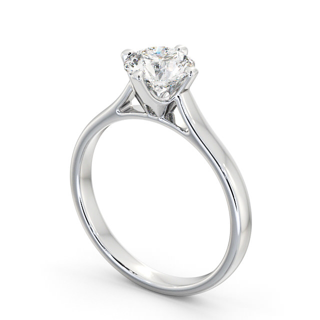 Round Diamond Engagement Ring 9K White Gold Solitaire - Nela ENRD120_WG_SIDE