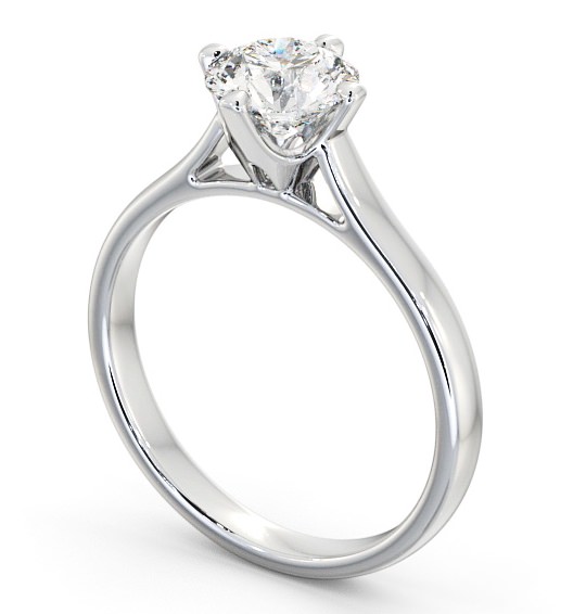 Round Diamond 4 Prong Engagement Ring Platinum Solitaire ENRD120_WG_THUMB1 