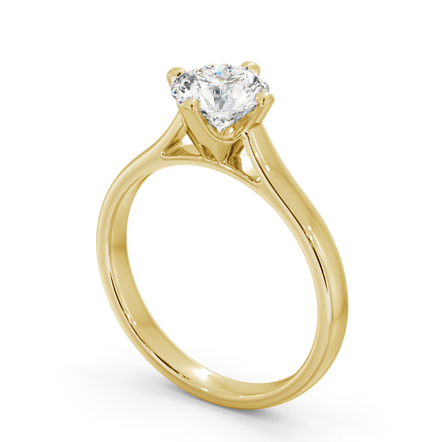 Round Diamond Engagement Ring 9K Yellow Gold Solitaire - Nela ENRD120_YG_SIDE