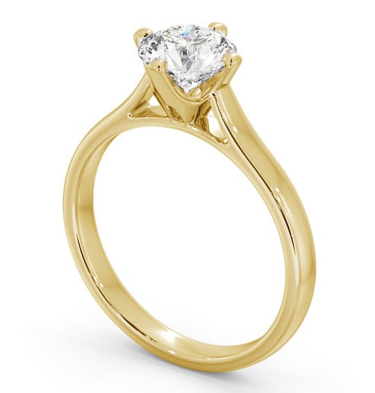 Round Diamond 4 Prong Engagement Ring 18K Yellow Gold Solitaire ENRD120_YG_THUMB1 