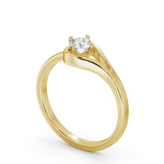 Round Diamond Engagement Ring 9K Yellow Gold Solitaire - Lotus