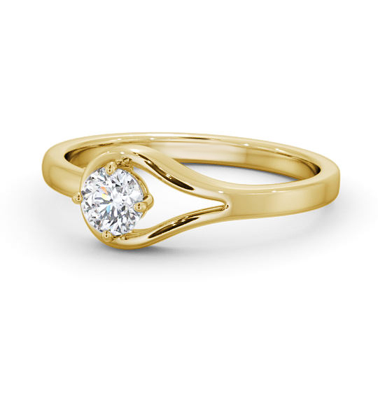 Lotus Round Diamond Engagement Ring Loop Design ENRD121_YG_THUMB2 