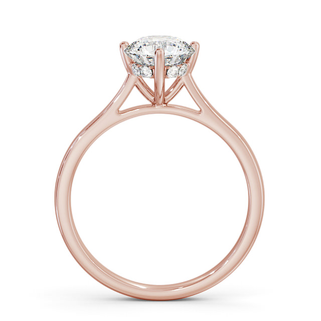 Round Diamond Engagement Ring 18K Rose Gold Solitaire - Estelle ENRD122_RG_UP