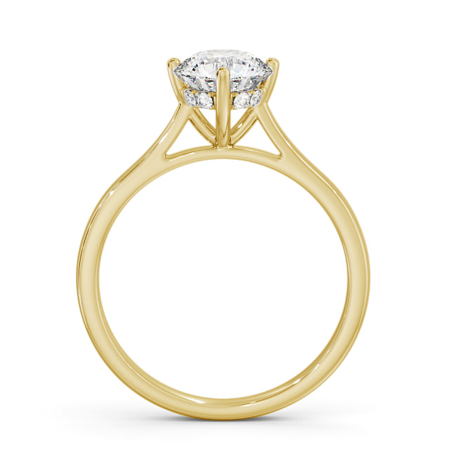 Round Diamond Engagement Ring 9K Yellow Gold Solitaire - Estelle ENRD122_YG_UP