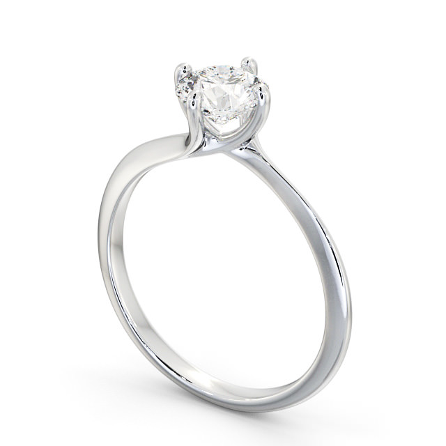 Round Diamond Engagement Ring 9K White Gold Solitaire - Livia ENRD123_WG_SIDE