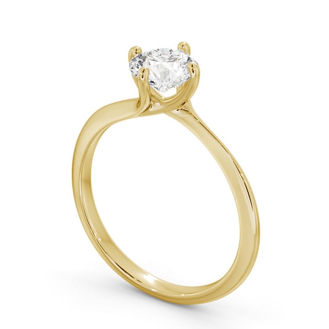 Round Diamond Engagement Ring 18K Yellow Gold Solitaire - Livia ENRD123_YG_SIDE
