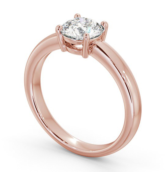 Round Diamond Low Setting Engagement Ring 18K Rose Gold Solitaire ENRD124_RG_THUMB1