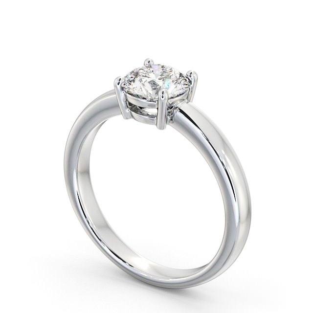 Round Diamond Engagement Ring Platinum Solitaire - Maura ENRD124_WG_SIDE