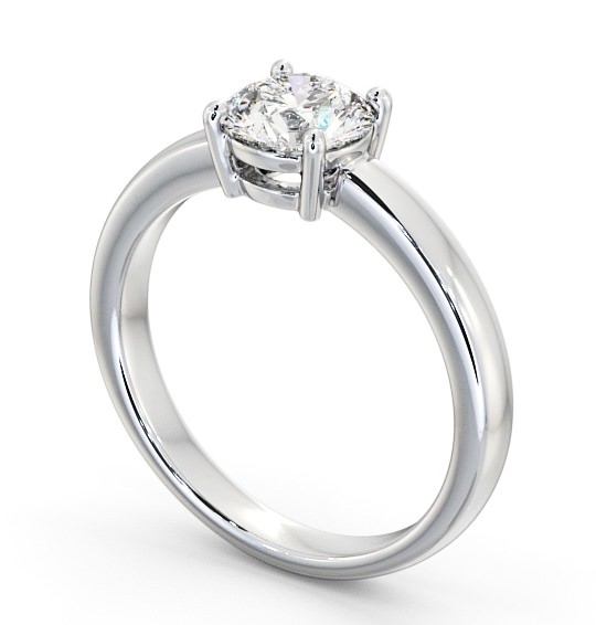 Round Diamond Low Setting Engagement Ring Platinum Solitaire ENRD124_WG_THUMB1