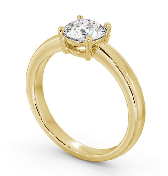 Round Diamond Engagement Ring 18K Yellow Gold Solitaire - Maura ENRD124_YG_THUMB1