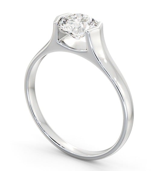 Round Diamond Tension Set Engagement Ring 9K White Gold Solitaire ENRD126_WG_THUMB1