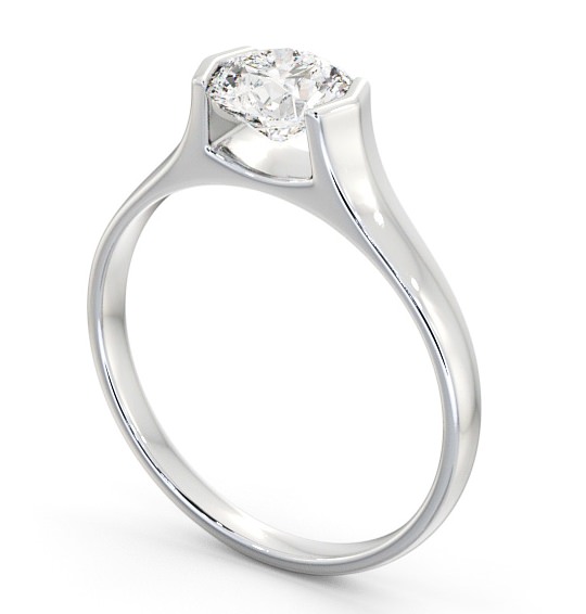 Round Diamond Tension Set Engagement Ring 18K White Gold Solitaire ENRD126_WG_THUMB1 