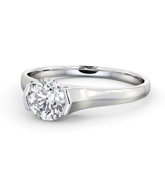 Round Diamond Tension Set Engagement Ring 18K White Gold Solitaire ENRD126_WG_THUMB2 