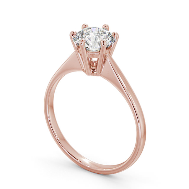 Round Diamond Engagement Ring 9K Rose Gold Solitaire - Regina ENRD127_RG_SIDE