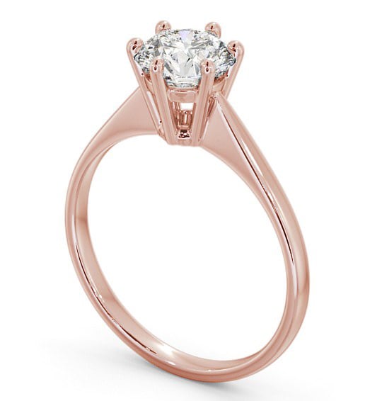 Round Diamond Petite Band Engagement Ring 9K Rose Gold Solitaire ENRD127_RG_THUMB1