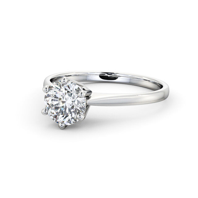 Round Diamond Engagement Ring Palladium Solitaire - Regina ENRD127_WG_FLAT