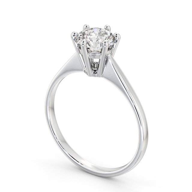 Round Diamond Engagement Ring 9K White Gold Solitaire - Regina ENRD127_WG_SIDE