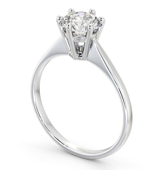 Round Diamond Petite Band Engagement Ring Palladium Solitaire ENRD127_WG_THUMB1