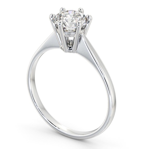 Round Diamond Petite Band Engagement Ring Platinum Solitaire ENRD127_WG_THUMB1 