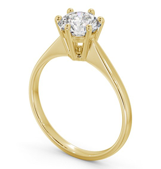 Round Diamond Petite Band Engagement Ring 18K Yellow Gold Solitaire ENRD127_YG_THUMB1 