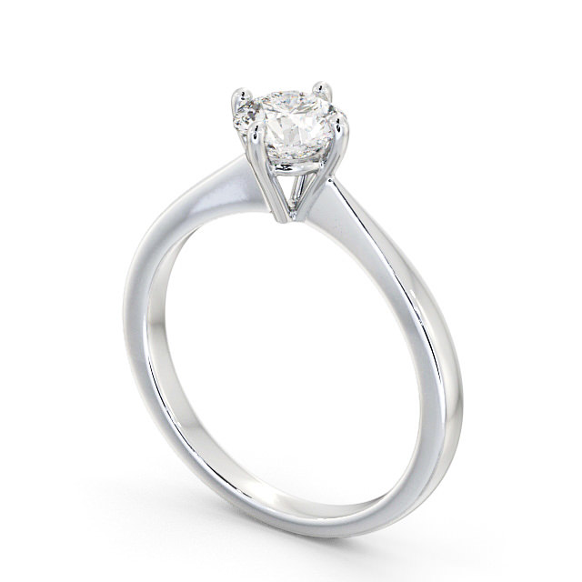 Round Diamond Engagement Ring 9K White Gold Solitaire - Alba ENRD128_WG_SIDE