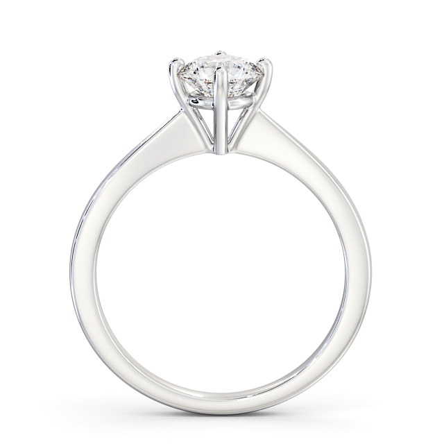 Round Diamond Engagement Ring Platinum Solitaire - Alba ENRD128_WG_UP
