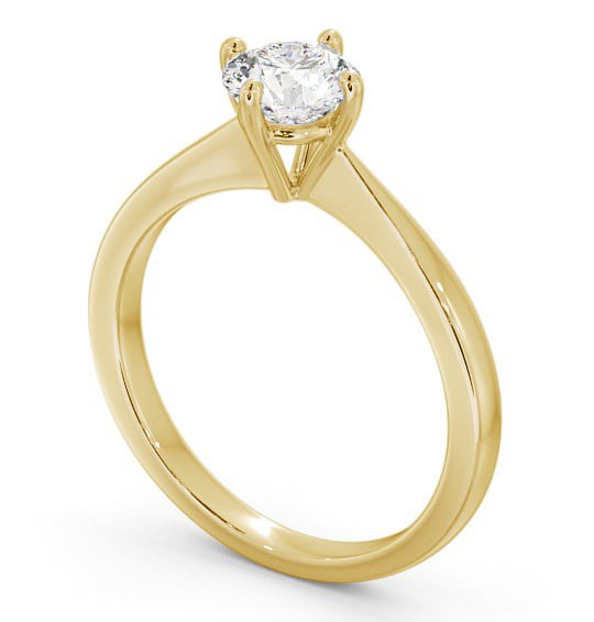 Round Diamond Engagement Ring 9K Yellow Gold Solitaire - Alba ENRD128_YG_THUMB1