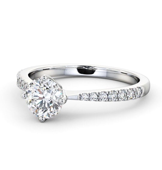  Round Diamond Engagement Ring Platinum Solitaire With Side Stones - Chiana ENRD128S_WG_THUMB2 