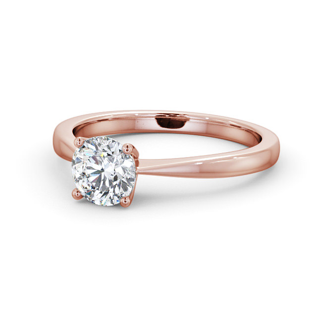 Round Diamond Engagement Ring 9K Rose Gold Solitaire - Floriane ENRD129_RG_FLAT