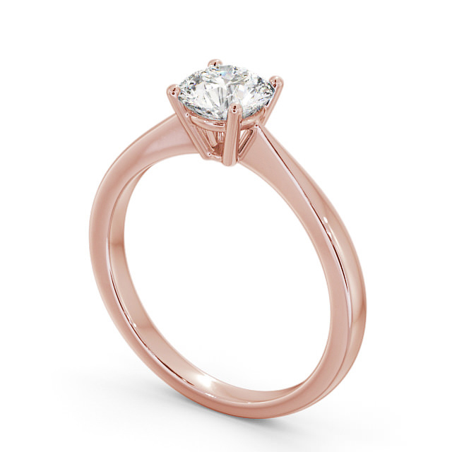 Round Diamond Engagement Ring 9K Rose Gold Solitaire - Floriane ENRD129_RG_SIDE