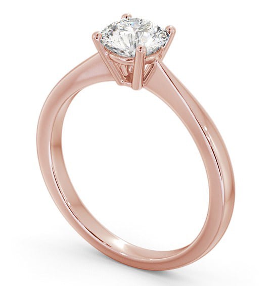 Round Diamond Classic 4 Prong Engagement Ring 18K Rose Gold Solitaire ENRD129_RG_THUMB1