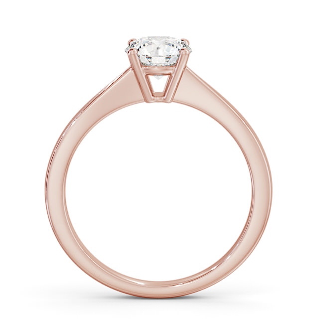 Round Diamond Engagement Ring 9K Rose Gold Solitaire - Floriane ENRD129_RG_UP