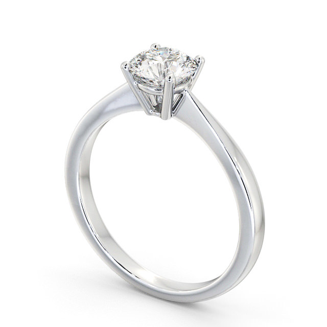 Round Diamond Engagement Ring Platinum Solitaire - Floriane ENRD129_WG_SIDE